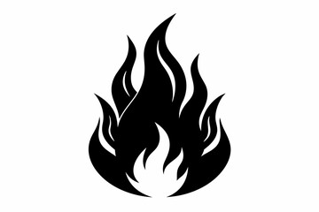 

flame and fire black icon silhouette vector, Fire flame icon
