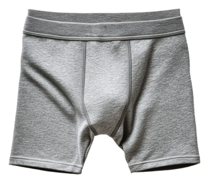 PNG Grey boxer shorts on a plain background