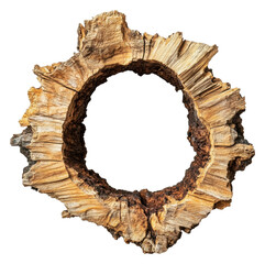 PNG Natural wooden circle with textured edges