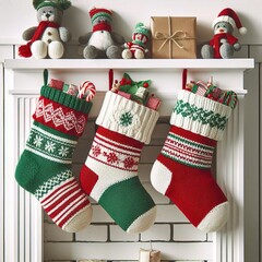christmas stocking with christmas decorations
