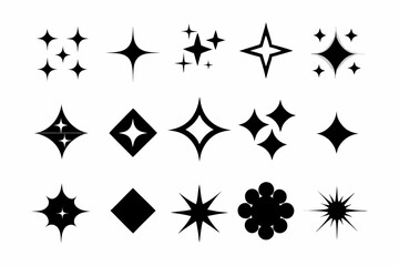 
sparkles icon vector bundle, set of star sparkles icons

