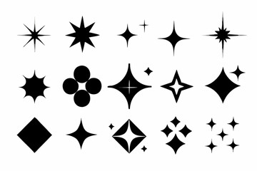 
sparkles icon vector bundle, set of star sparkles icons
