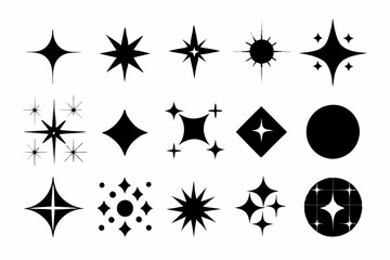 
sparkles icon vector bundle, set of star sparkles icons

