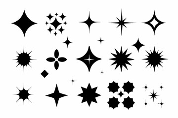 
sparkles icon vector bundle, set of star sparkles icons
