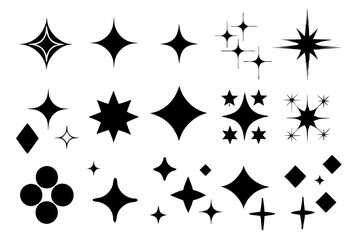 
sparkles icon vector bundle, set of star sparkles icons
