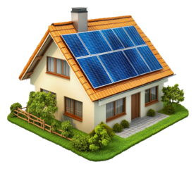 PNG Solar panels on a modern residential house