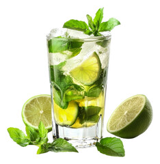 PNG Refreshing mojito with mint and lime in summer
