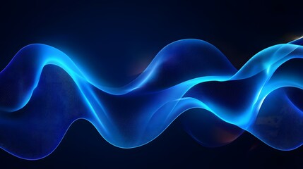 Abstract Blue Wave Background, Glowing Effect, Digital Technology Concept for Design