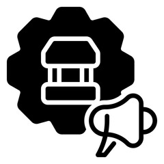 management sales icon, glyph icon style