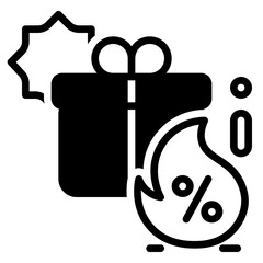 discount icon, glyph icon style