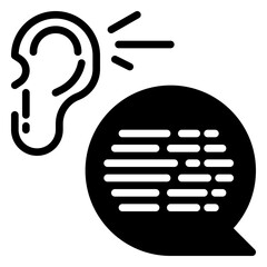 ear icon, glyph icon style