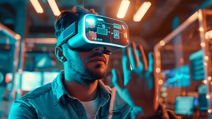 Man Experiencing Virtual Reality