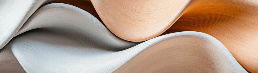 Abstract waves of soft colors blend seamlessly, creating a tranquil and elegant visual experience perfect for modern design.