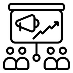 presentation icon, line icon style