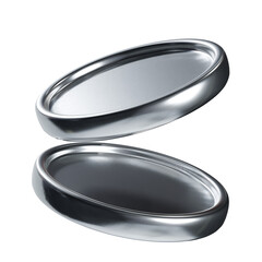 3d stacked silver coin icon