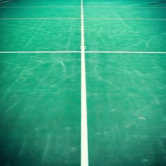 Vibrant green field hockey pitch with clearly marked goals and lines prepared for an exciting game or tournament