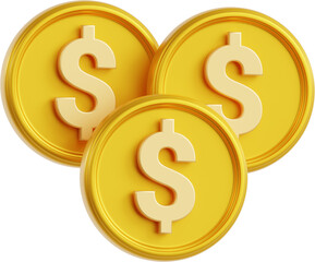 3D icons Stacked Coins, representing savings, wealth, and financial success.