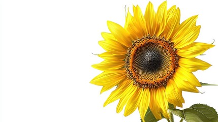 Obraz premium Bright Yellow Sunflower Isolated on White Background
