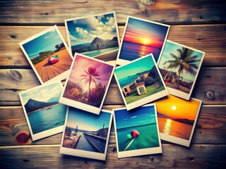 Faded hues and bold borders evoke memories of a bygone era, transporting you back to a time of simplicity and joy with every Polaroid-style photograph.