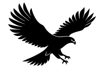 Eagle and Hawk Vector Silhouette - Majestic Bird of Prey Clipart