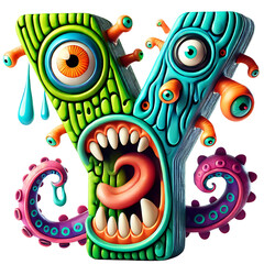 Monster Alphabet PNG | Cute Monster Doodle Letters | Birthday Monster Sublimation Design | Digital Download