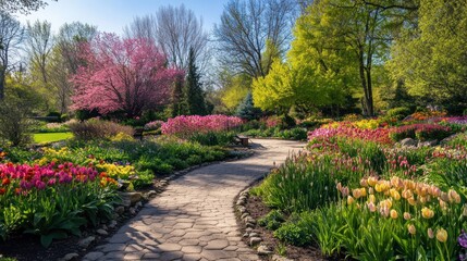 Naklejka premium Blooming Spring Garden