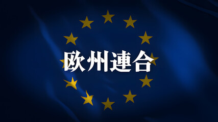 EUの旗に国名(日本語)