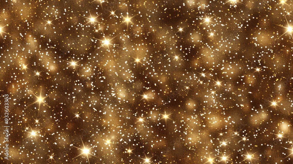 Wall mural sparkling gold night sky