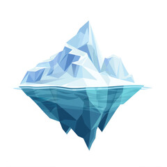 An iceberg isolated white background,2d flat vector
