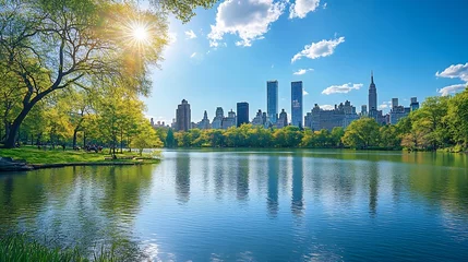 Usa new york state new york city central park on sunny day : Generative AI