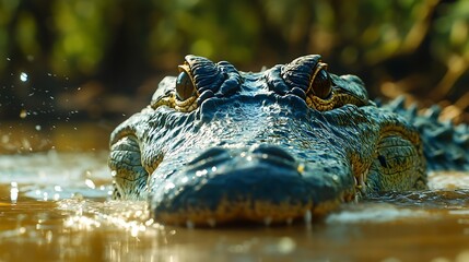 Obraz premium Crocodile animal wildlife jungle safari : Generative AI