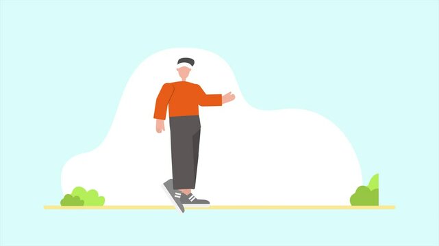  Animated video sport activity. Full length animation illustration. High quality 4k footage.