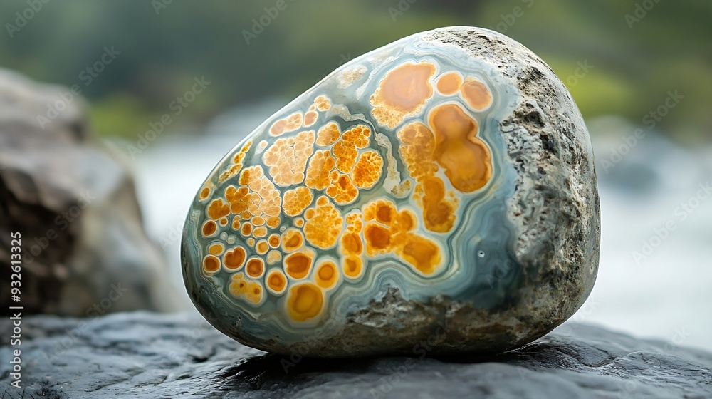 Aufkleber Ocean jasper from Indonesiajasper stone from Indonesia which at first glance is similar to ocean jasper from Madagascar : Generative AI