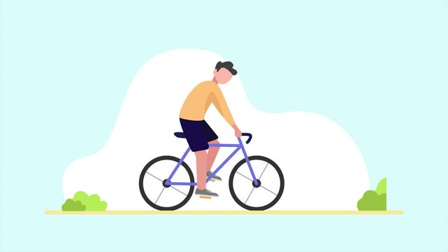  Animated video sport activity. Full length animation illustration. High quality 4k footage.