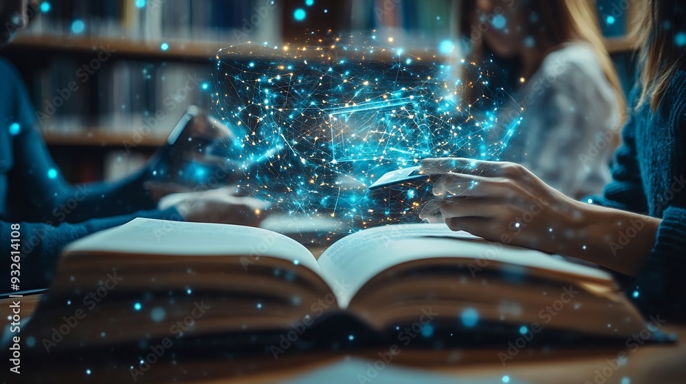 Aufkleber interactive and engaging learning experiences dynamic nature of modern education hands with books an