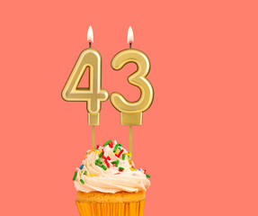 Birthday candle and cupcake - Number 43