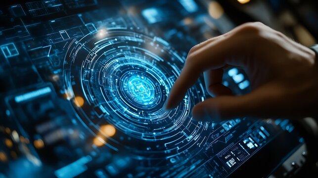 Cyber security and data protection on internet Person touching virtual shield secure access encrypted connection Password protected system and storage Cybersecurity technology : Generative AI