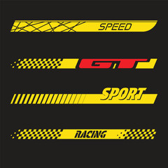 Naklejka premium Sport yellow car decals set