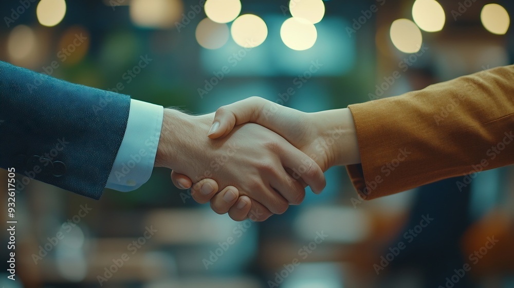 Poster Trust shaking hands and business people in office for deal welcome or onboarding for b2b collaboration Partnership teamwork and handshake for agreement consulting or introduction at me : Generative AI
