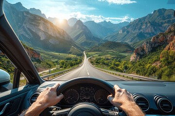 Driving Through Majestic Mountains