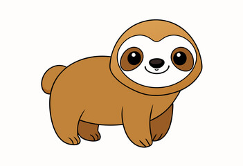 Minimalist vector illustration of a relaxed sloth, detailed and suitable for various design purposes.