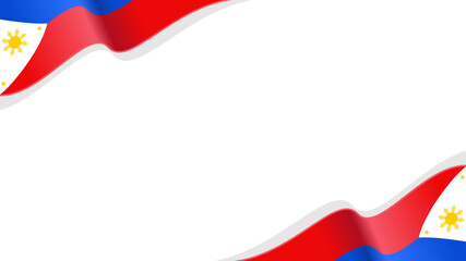 wavy Philippines flag frame vector background with copy space for text. Philippines national day