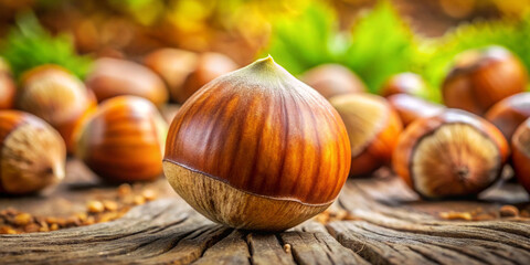 Hazelnut with full depth of field