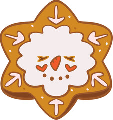  cookies, Christmas, cute snacks, cartoon illustrations