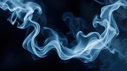 Fototapeta premium Smoke on black, wavy smoke on black isolated background, wavy smoke and black screen wallpaper,