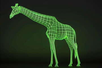 Obraz premium ai generative neon line of giraffe shape