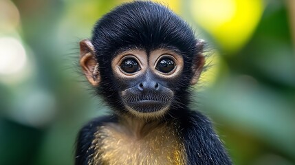 Fototapeta premium Spider Monkey close up in Costa Rica : Generative AI