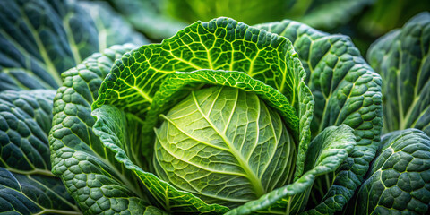 Fototapeta premium Cabbage with full depth of field