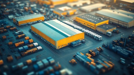 Obraz premium Warehouse manufacturing building and industrial park : Generative AI