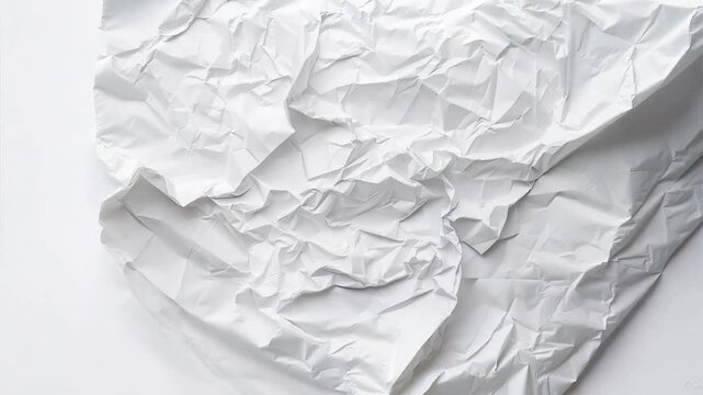 Crumpled Whispers: A textured expanse of white paper, creased and crinkled, hinting at stories told and then discarded.